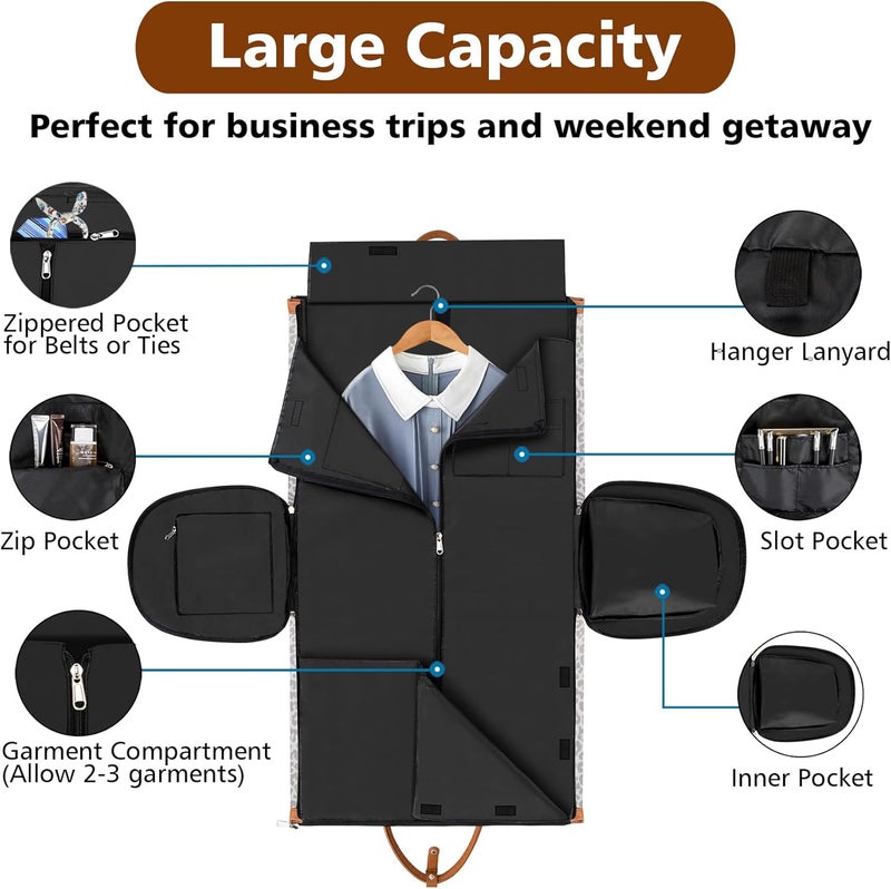 TIBES Convertible 2-in-1 Garment Bags for Travel, Carry On Garment Duffle Bag With Shoe Compartment Large Weekender Bag for Women Men Hanging Suitcase Suit Travel Duffel Overnight Bags 4pcs Set - Image 3